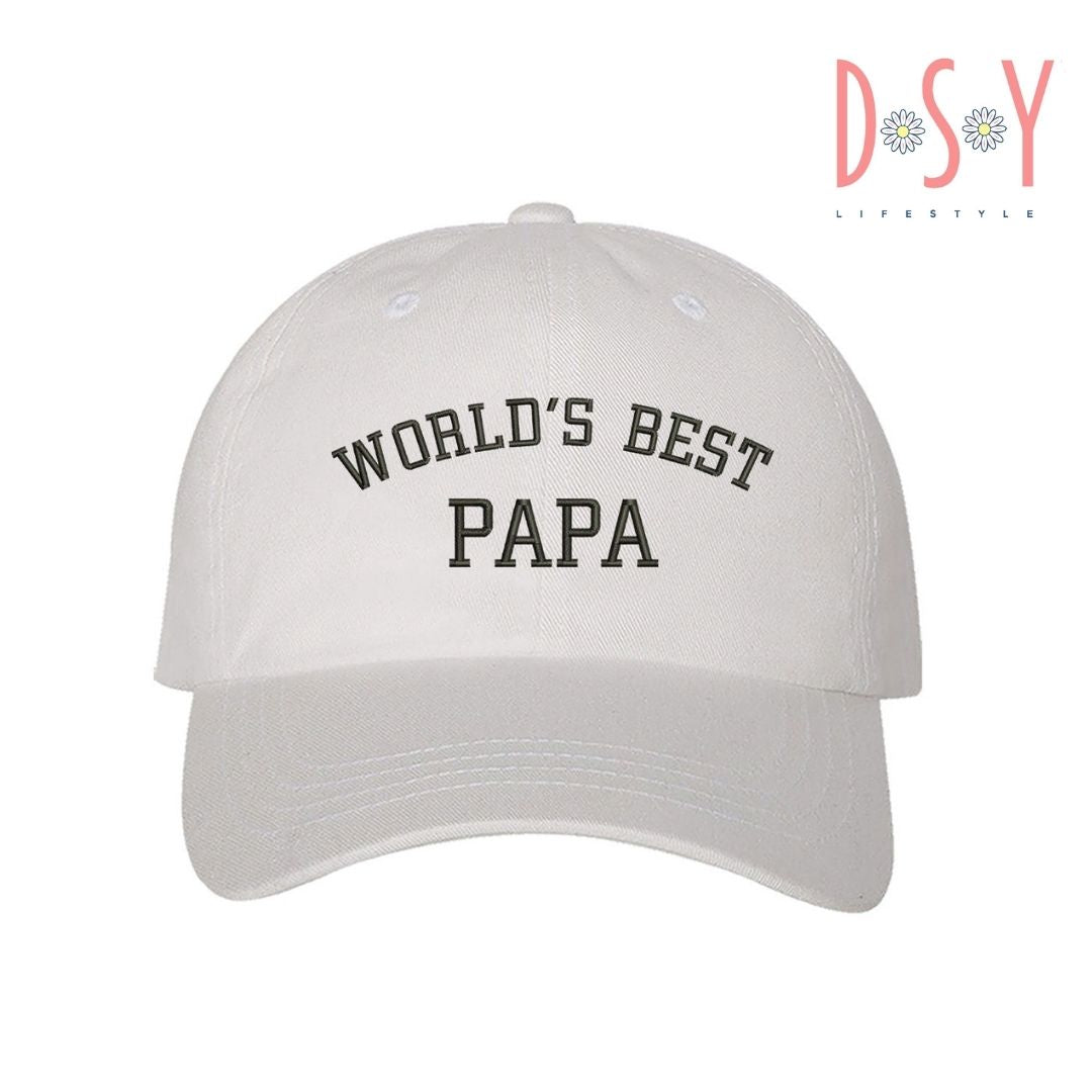 White Baseball Cap embroidered with World&