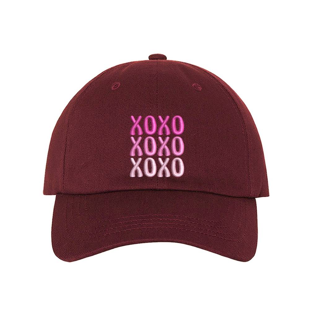 XOXO Burgundy embroidered Baseball Hat - DSY Lifestyle