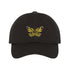 Embroidered yellow butterfly on black baseball hat - DSY Lifestyle