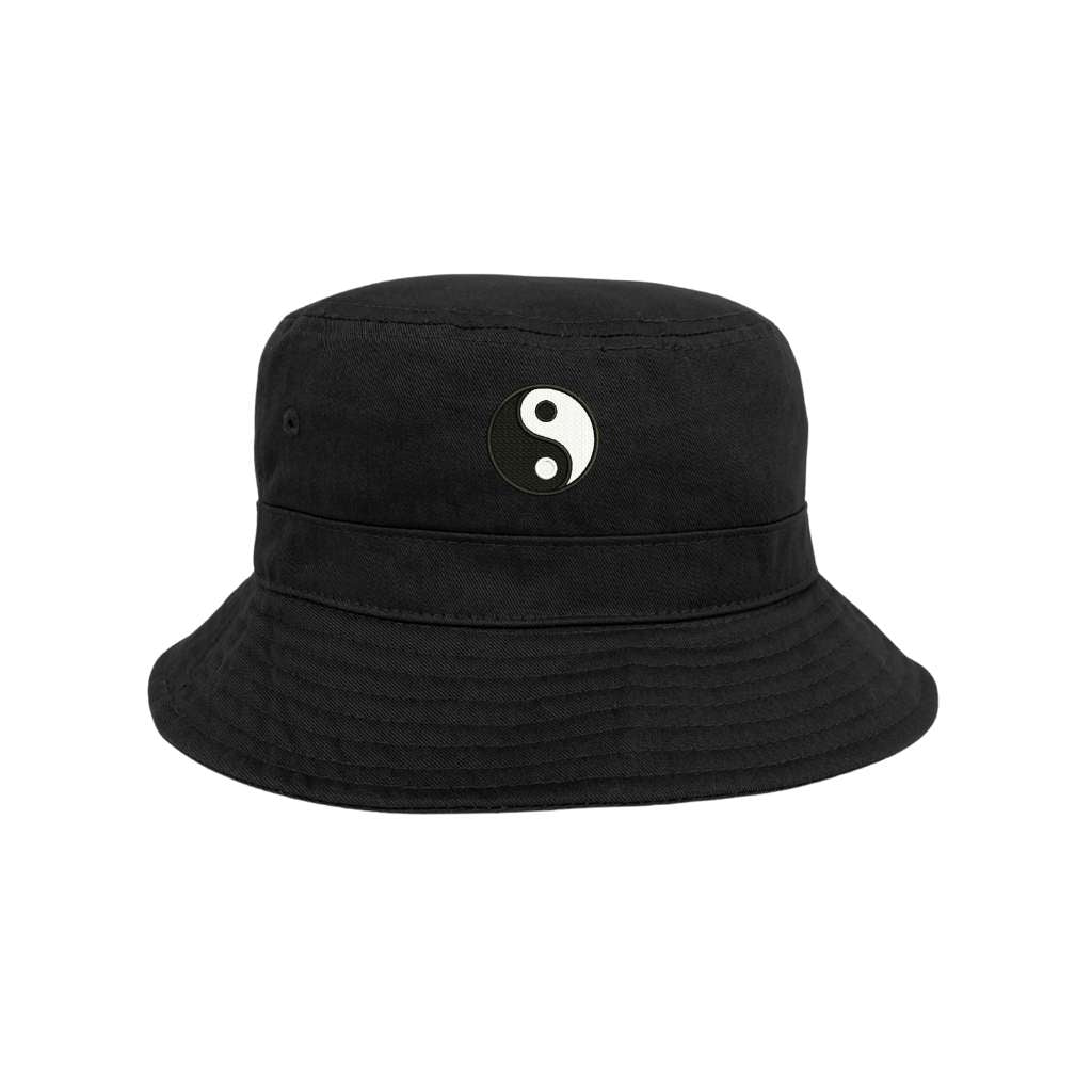 Embroidered Yin Yang on black bucket hat - DSY Lifestyle