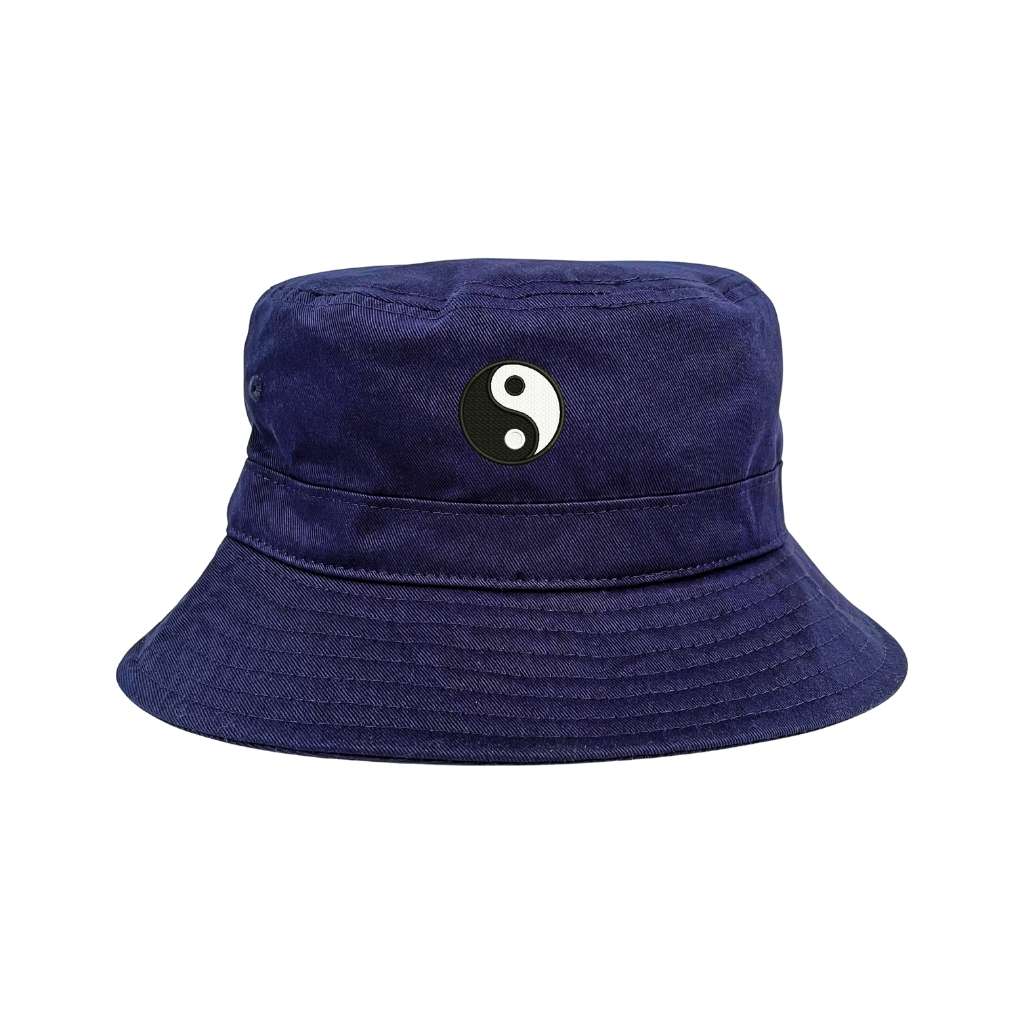 Embroidered Yin Yang on navy bucket hat - DSY Lifestyle