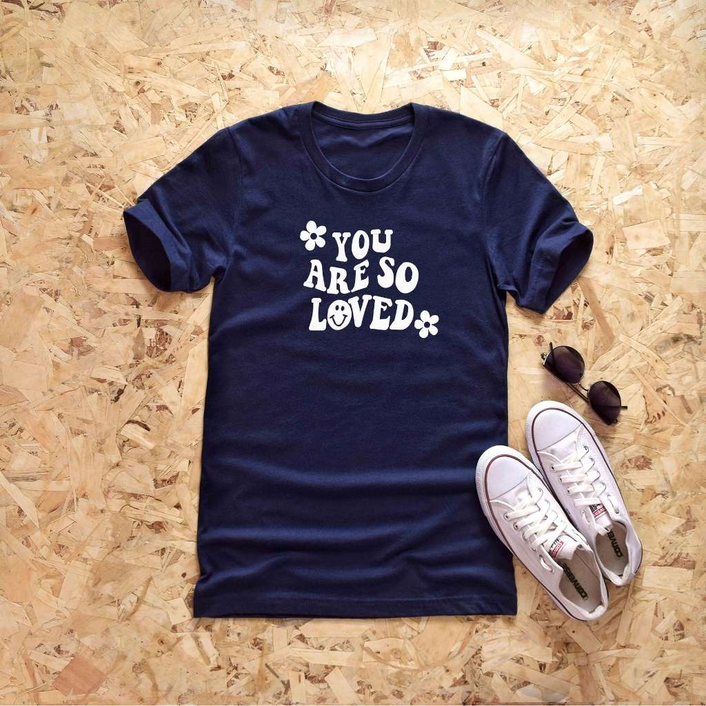Navy  tshirt with You are so loved - DSY Lifestyle