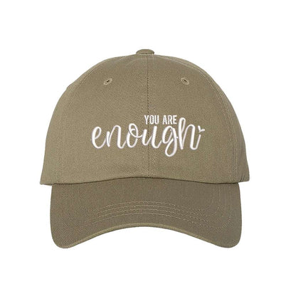 You are enough khaki embroidered baseball cap - DSY Lifestyle