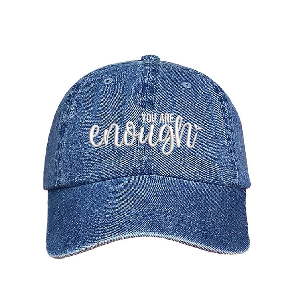 You are enough Denim embroidered baseball cap - DSY Lifestyle