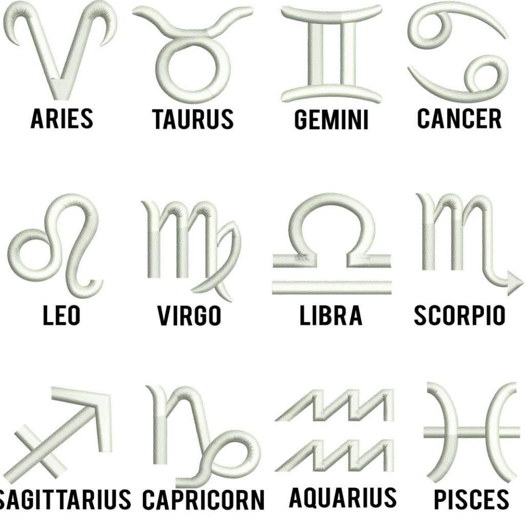 Embroidered Zodiac signs aries taurus gemini cancer leo virgo libra scorpio sagittarius capricorn aquarius and pisces DSY Lifestyle