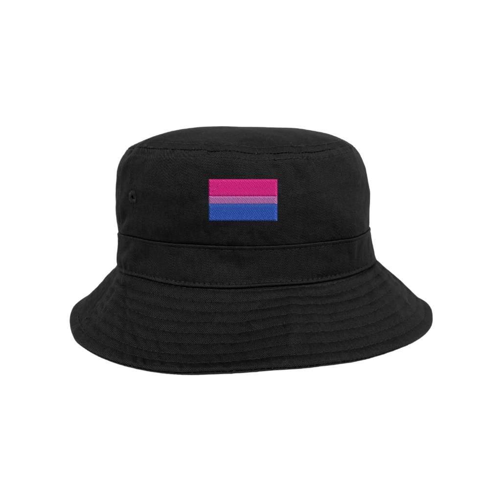 Embroidered bi-flag on black bucket hat - DSY Lifestyle