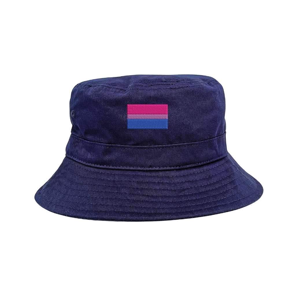 Embroidered bi-flag on navy bucket hat - DSY Lifestyle