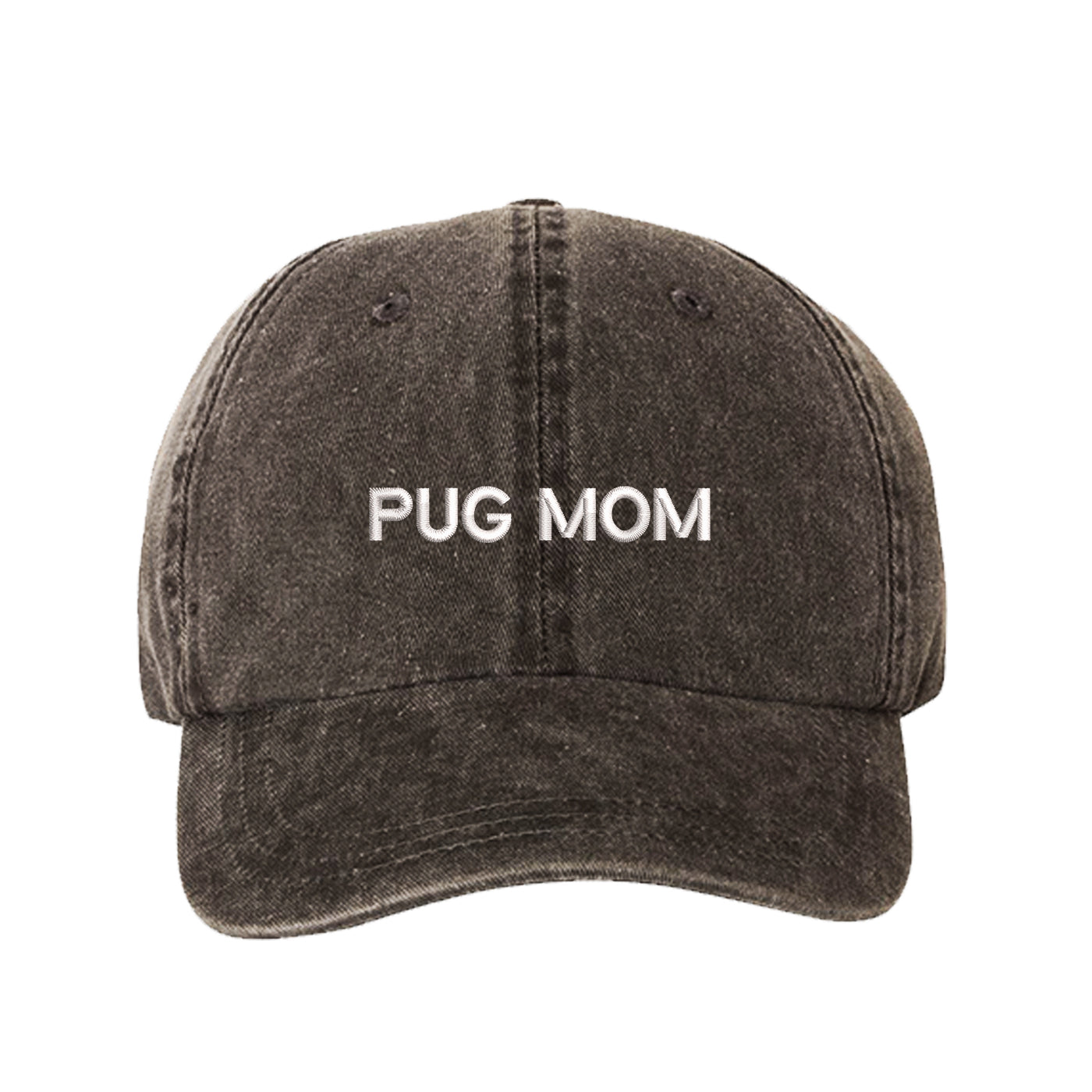 Pug Mom Washed Baseball Hat, Pug Mom Dad Hat, Dog Parent Hats, Embroidered Dad hat, Animal Lover Gifts, Pug Mother, Mothers Day Gift, Pug Mama, DSY Lifestyle Dad Hats, Black Washed Baseball Hat