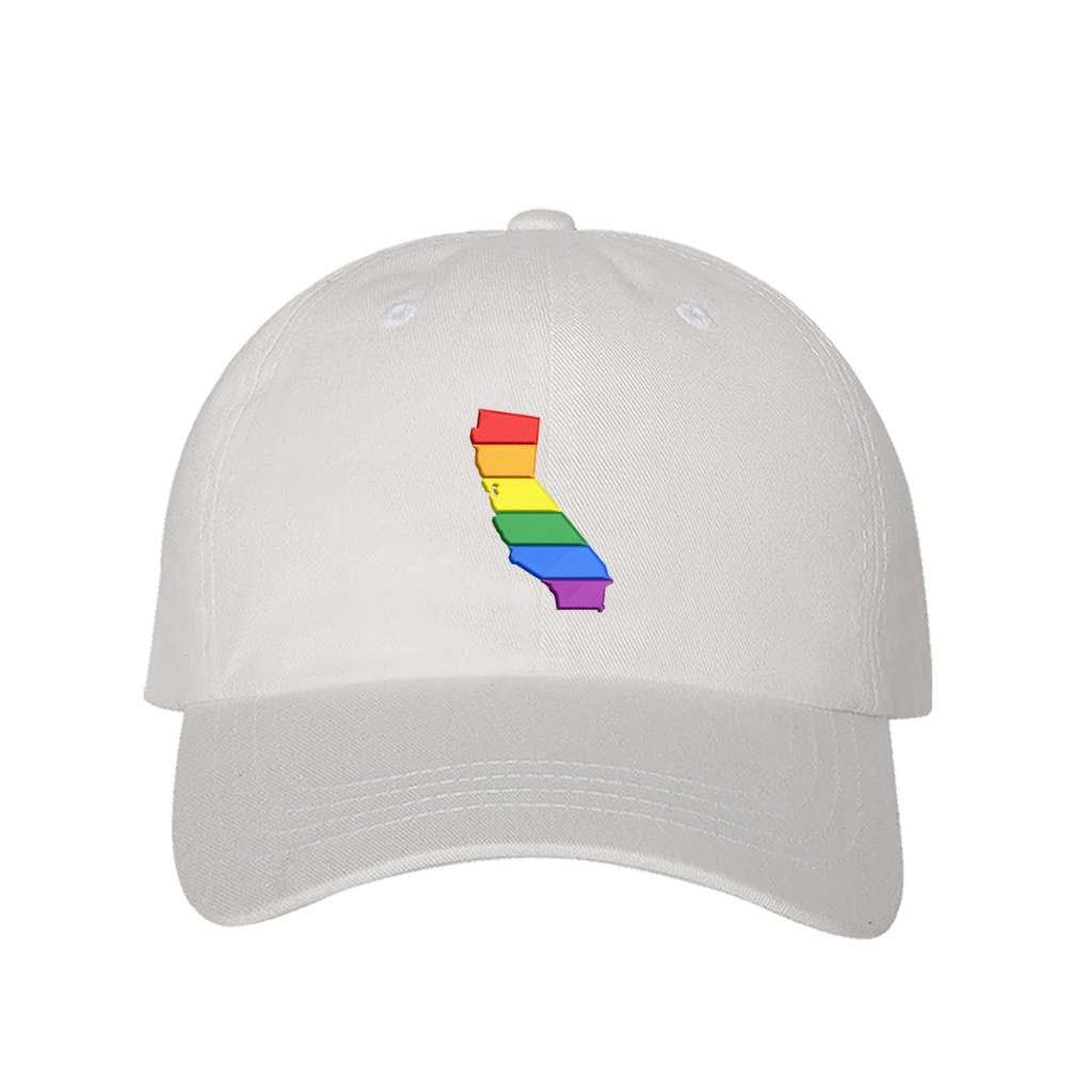 Embroidered cali pride on a white baseball hat - DSY Lifestyle