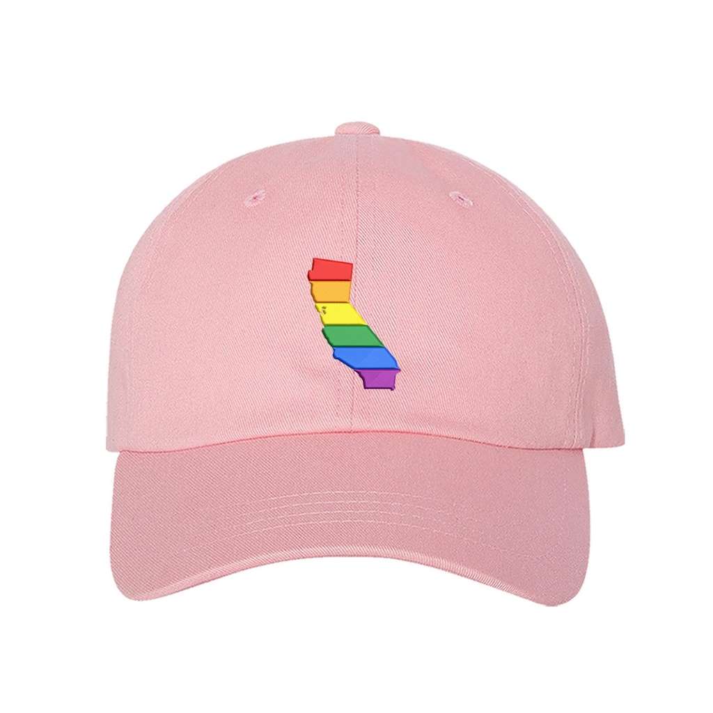 Embroidered cali pride on a pink baseball hat - DSY Lifestyle