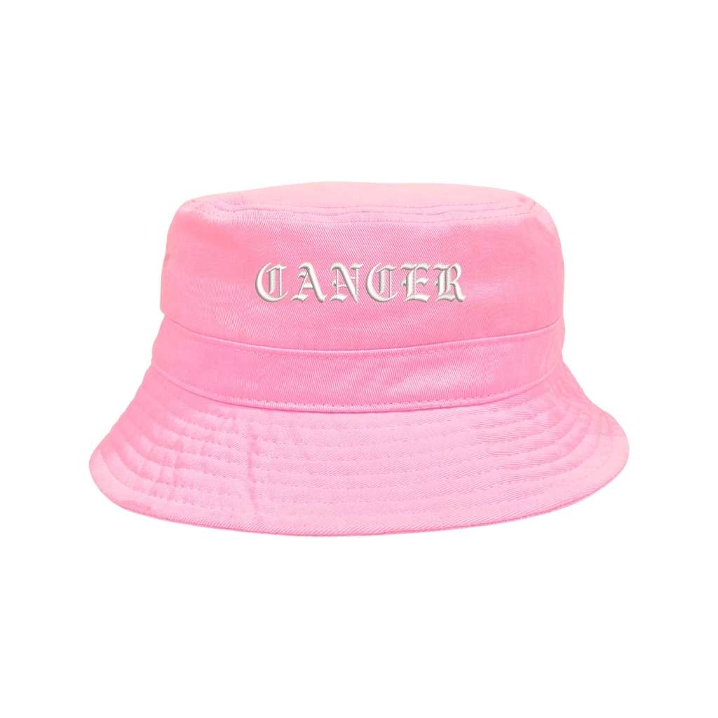 Embroidered cancer on pink bucket hat - DSY Lifestyle