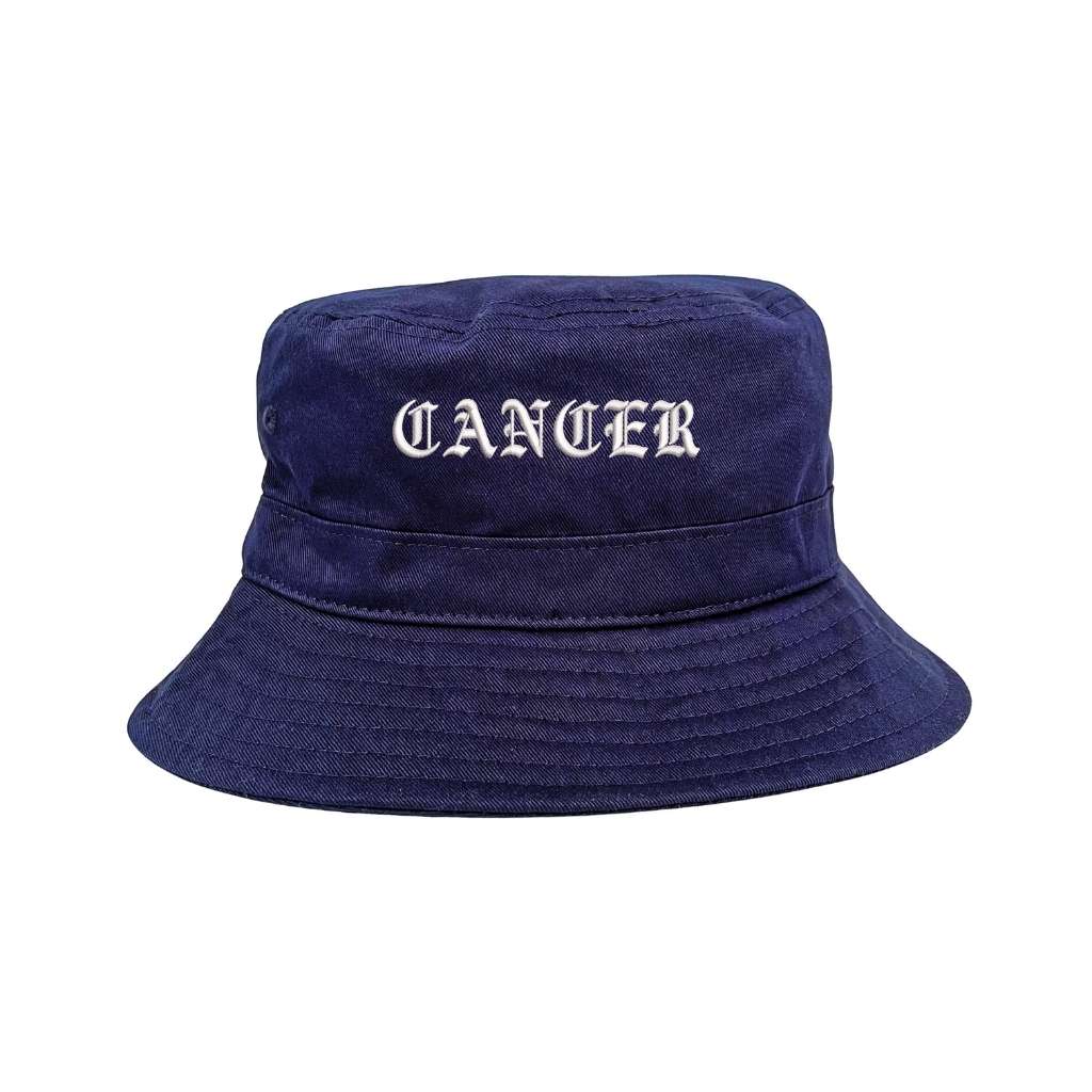 Embroidered cancer on navy bucket hat - DSY Lifestyle