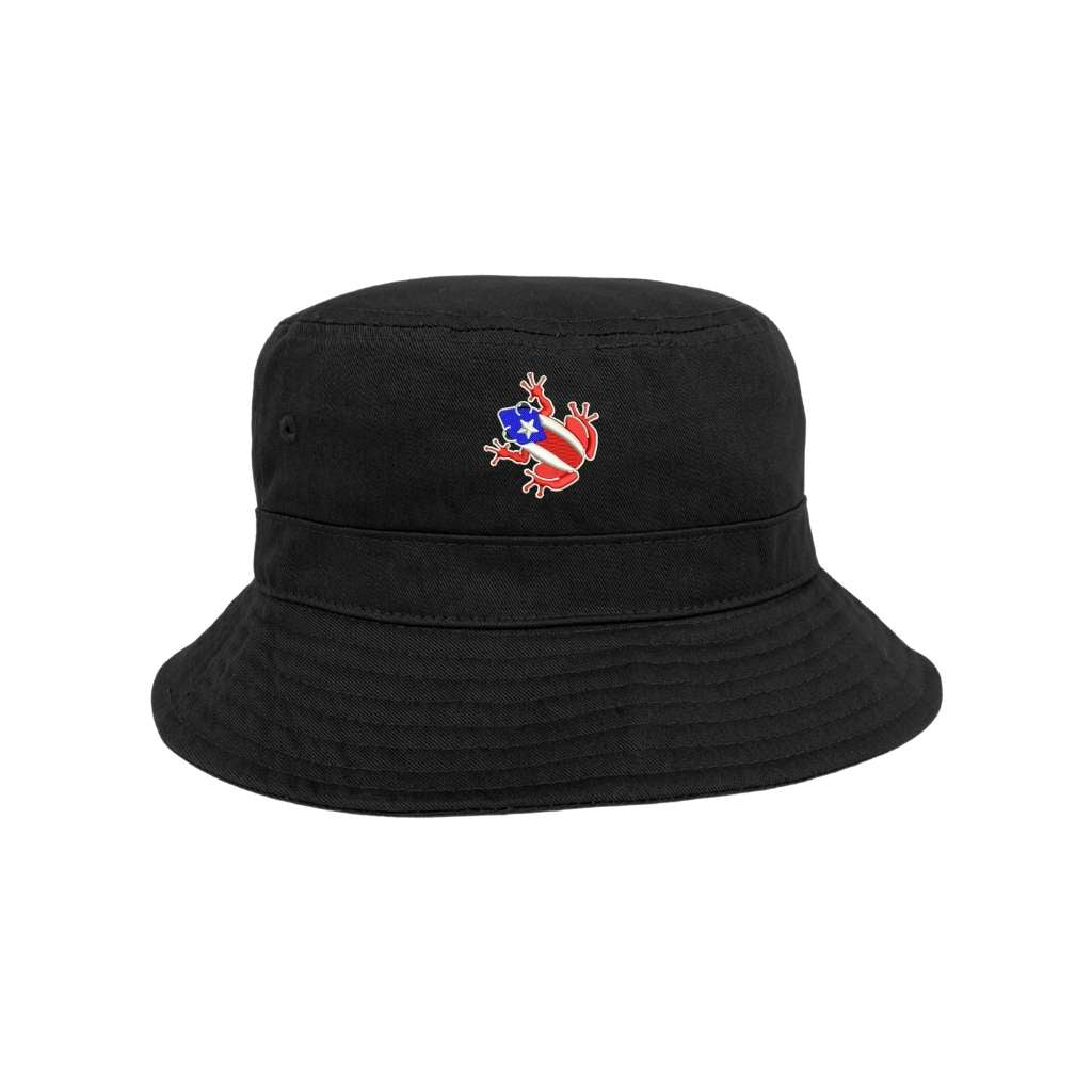 Embroidered Coqui on black bucket hat - DSY Lifestyle