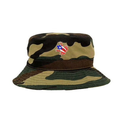 Embroidered Coqui on camo bucket hat - DSY Lifestyle