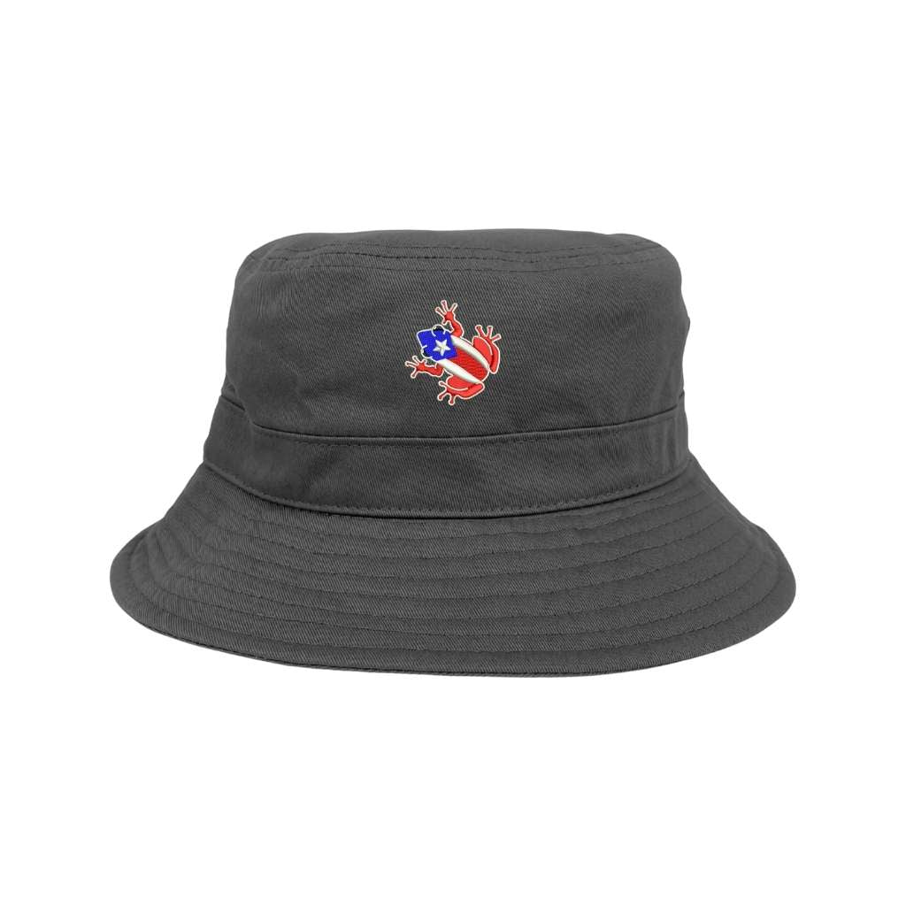 Embroidered Coqui on grey bucket hat - DSY Lifestyle
