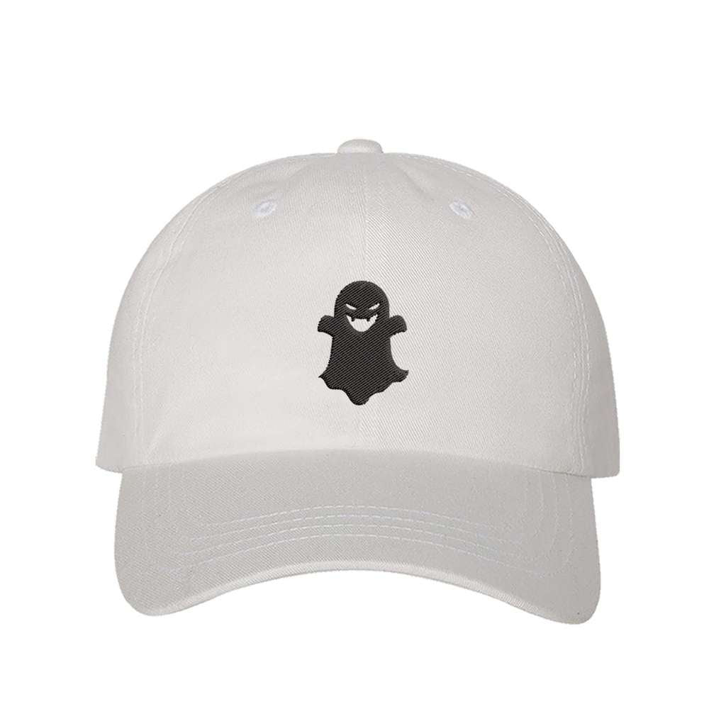 Embroidered ghost on white baseball hat - DSY Lifestyle