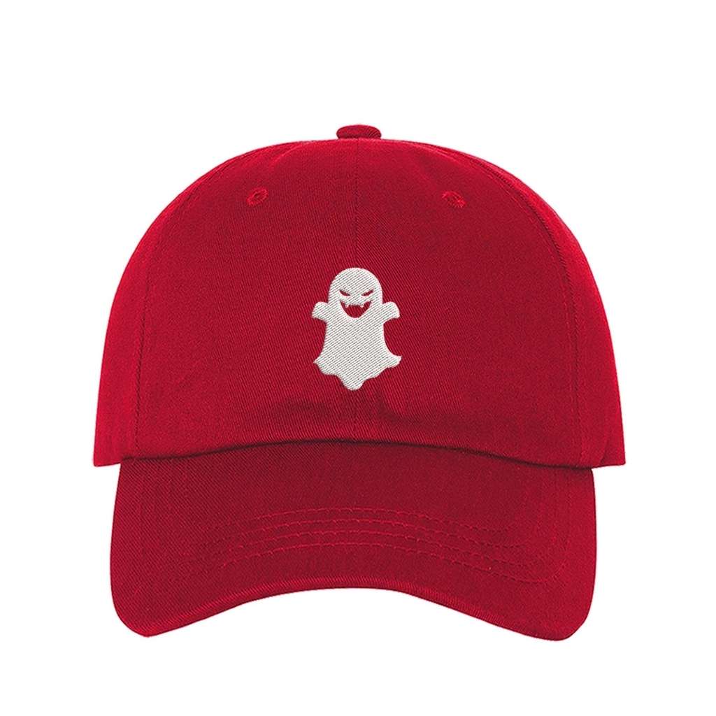 Embroidered ghost on red baseball hat - DSY Lifestyle