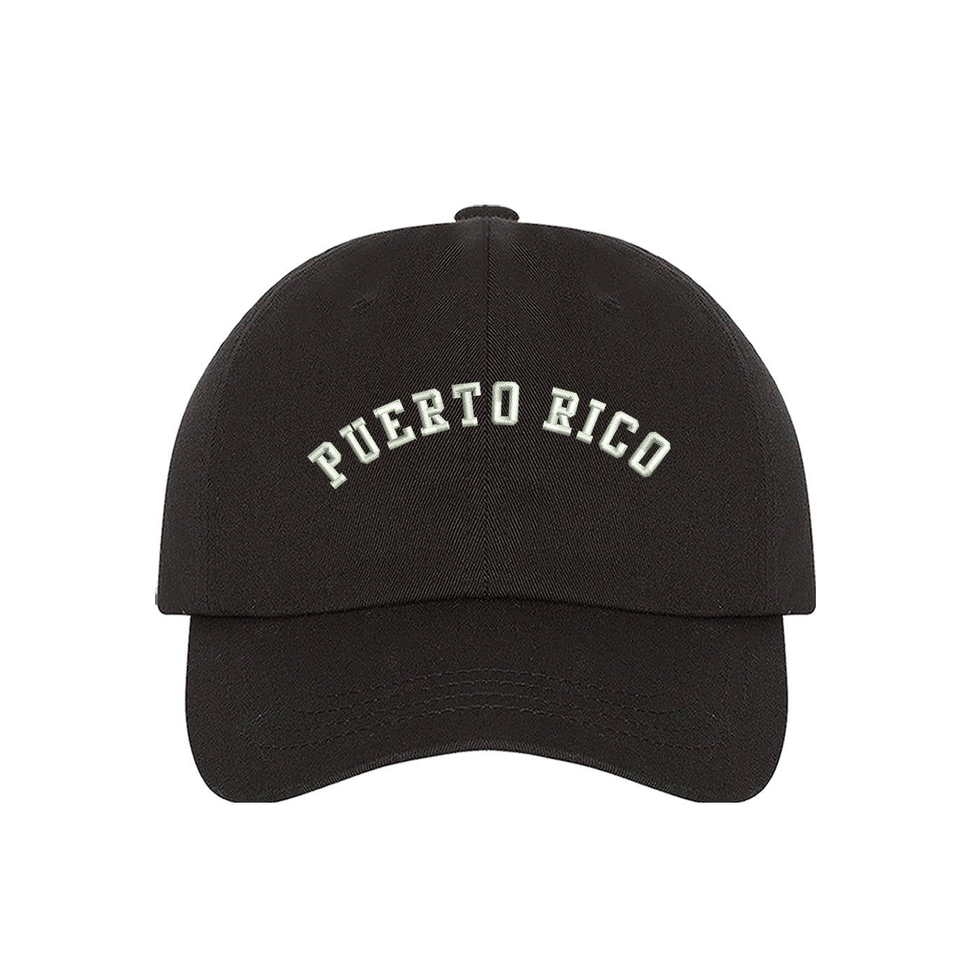 Black baseball cap embroidered with Puerto Rico - DSY Lifestyle