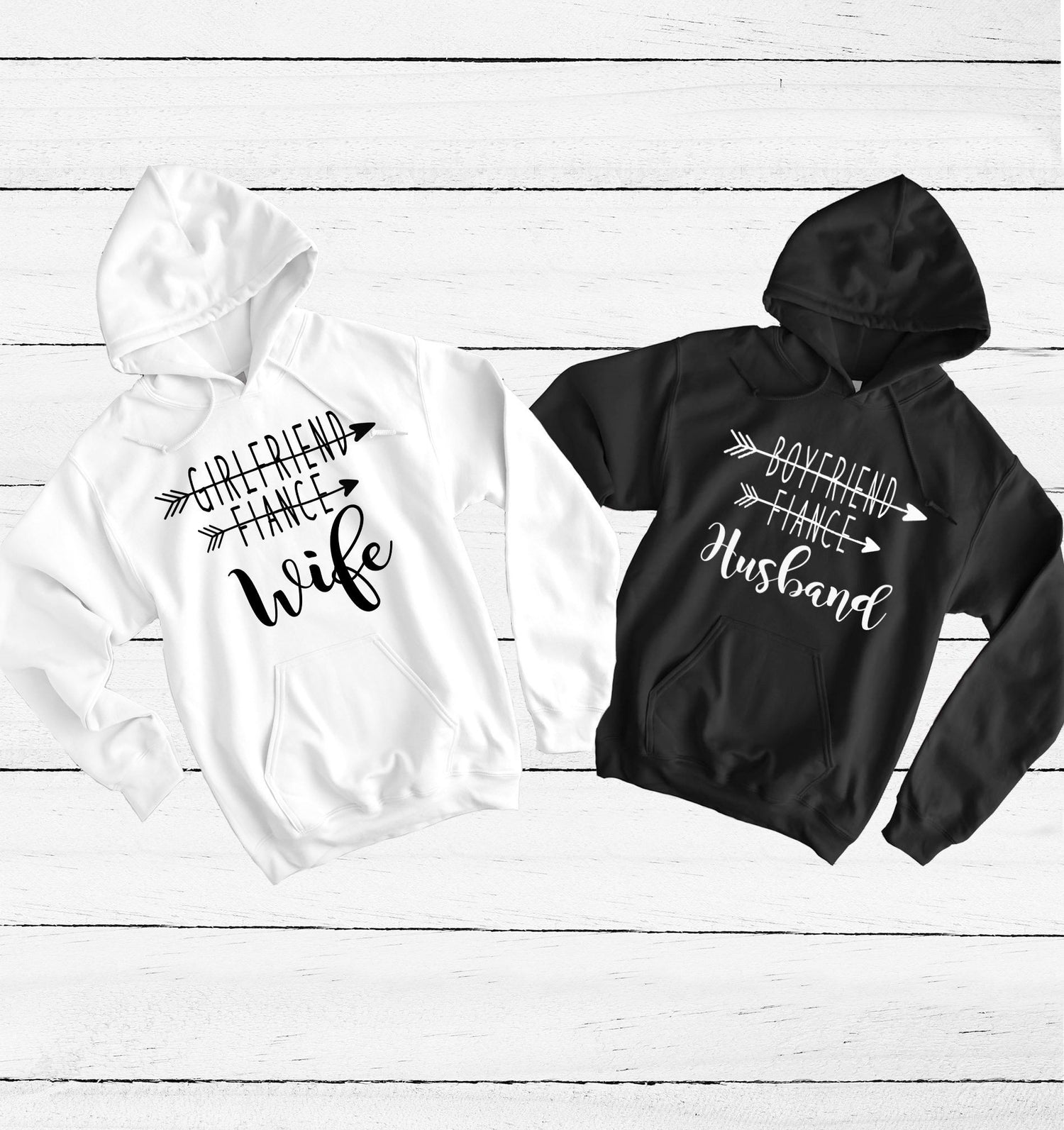 WIFE Fiance -Husband Fiance  Hoodie Set