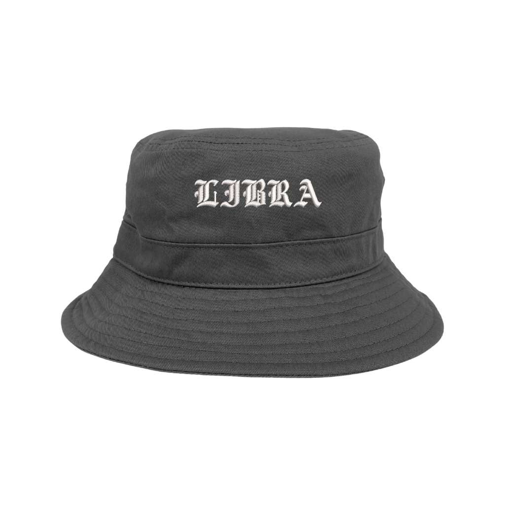 Embroidered libra on grey bucket hat - DSY Lifestyle