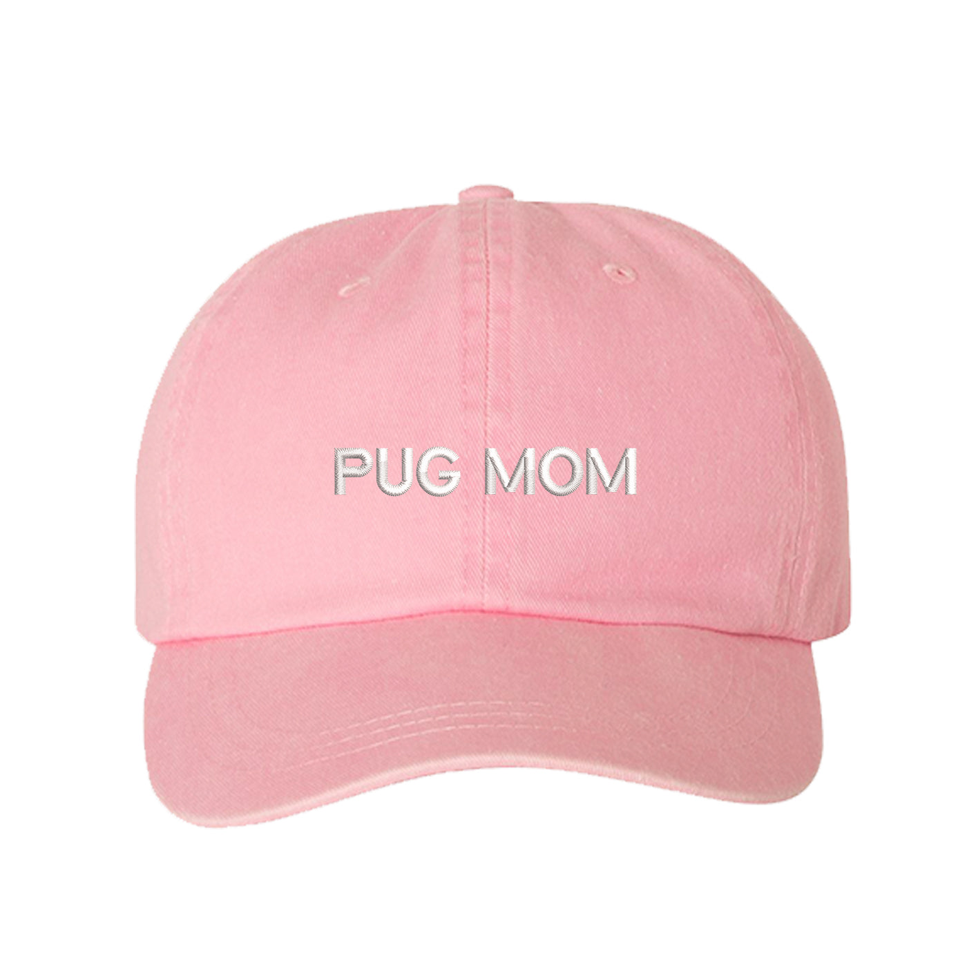 Pug Mom Washed Baseball Hat, Pug Mom Dad Hat, Dog Parent Hats, Embroidered Dad hat, Animal Lover Gifts, Pug Mother, Mothers Day Gift, Pug Mama, DSY Lifestyle Dad Hats, Light Pink Washed Baseball Hat