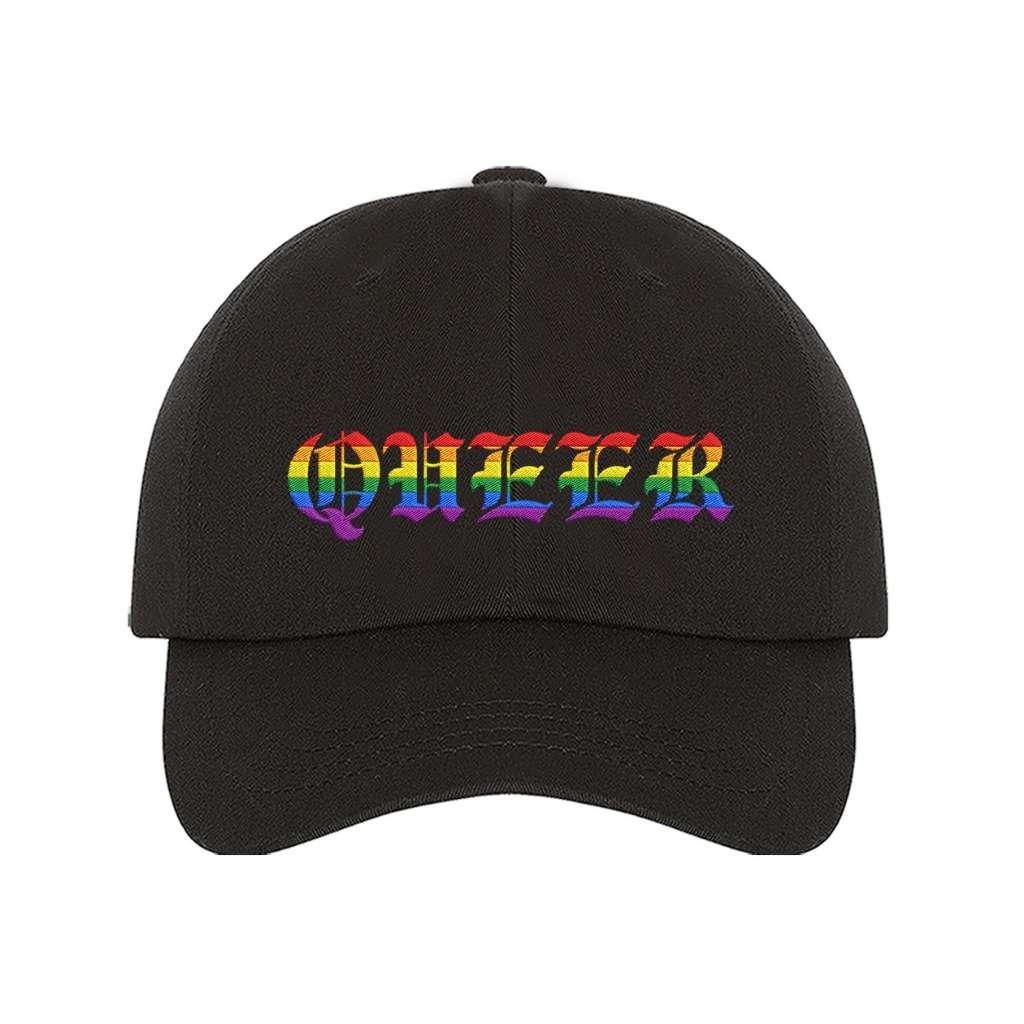 Embroidered Queer on black baseball hat - DSY Lifestyle