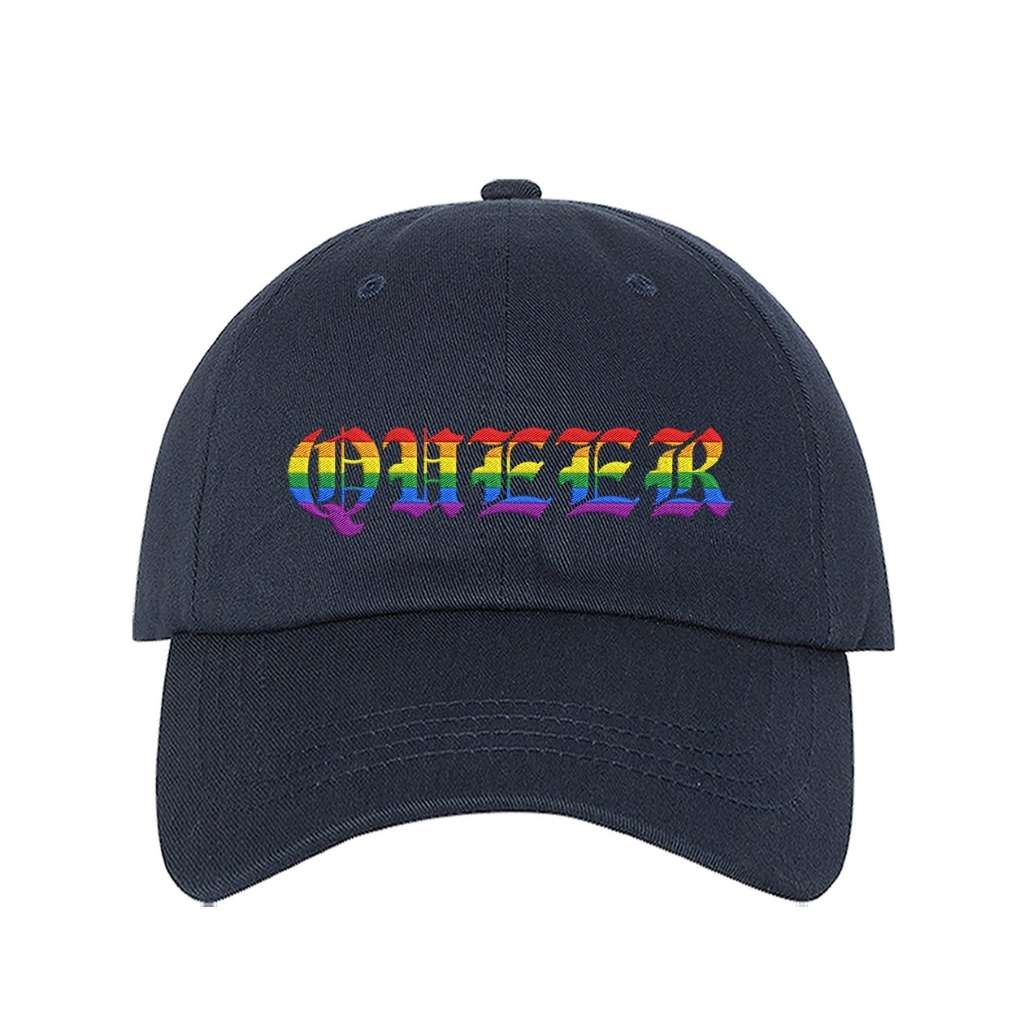Embroidered Queer on navy baseball hat - DSY Lifestyle