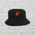 Embroidered strawberry on black bucket hat - DSY Lifestyle