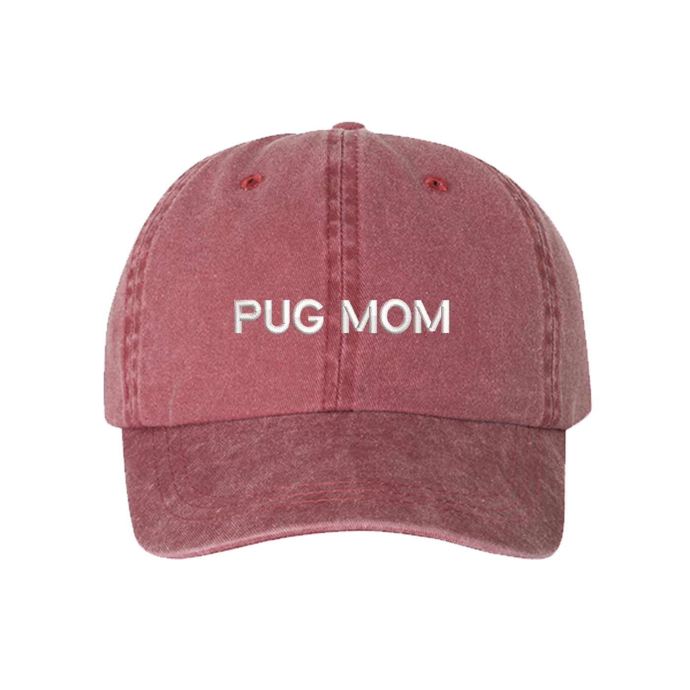 Pug Mom Washed Baseball Hat, Pug Mom Dad Hat, Dog Parent Hats, Embroidered Dad hat, Animal Lover Gifts, Pug Mother, Mothers Day Gift, Pug Mama, DSY Lifestyle Dad Hats, Wine Washed Baseball Hat