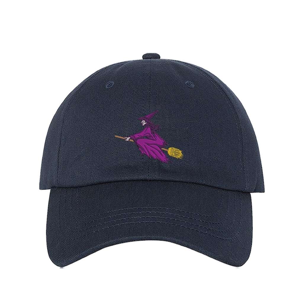 Embroidered witch on navy baseball hat -DSY Lifestyle