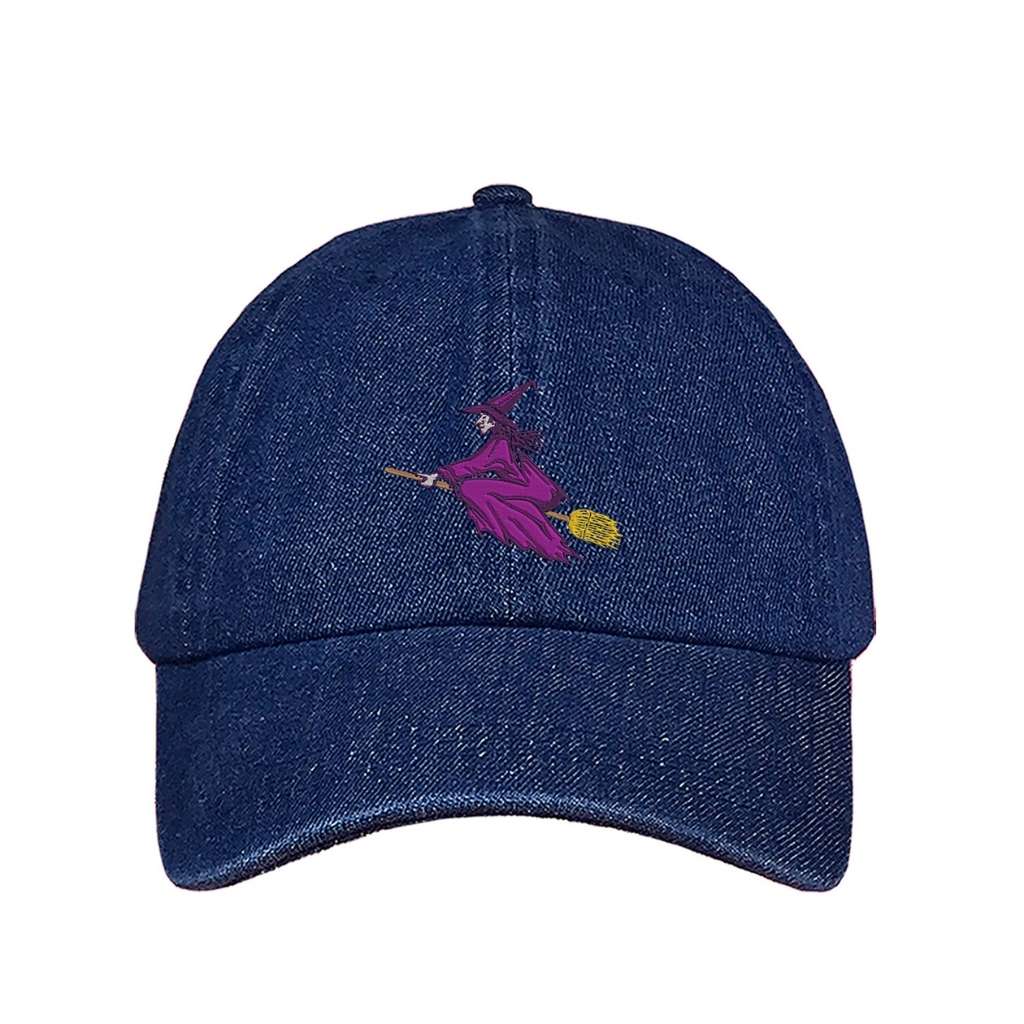 Embroidered witch on dark denim baseball hat -DSY Lifestyle