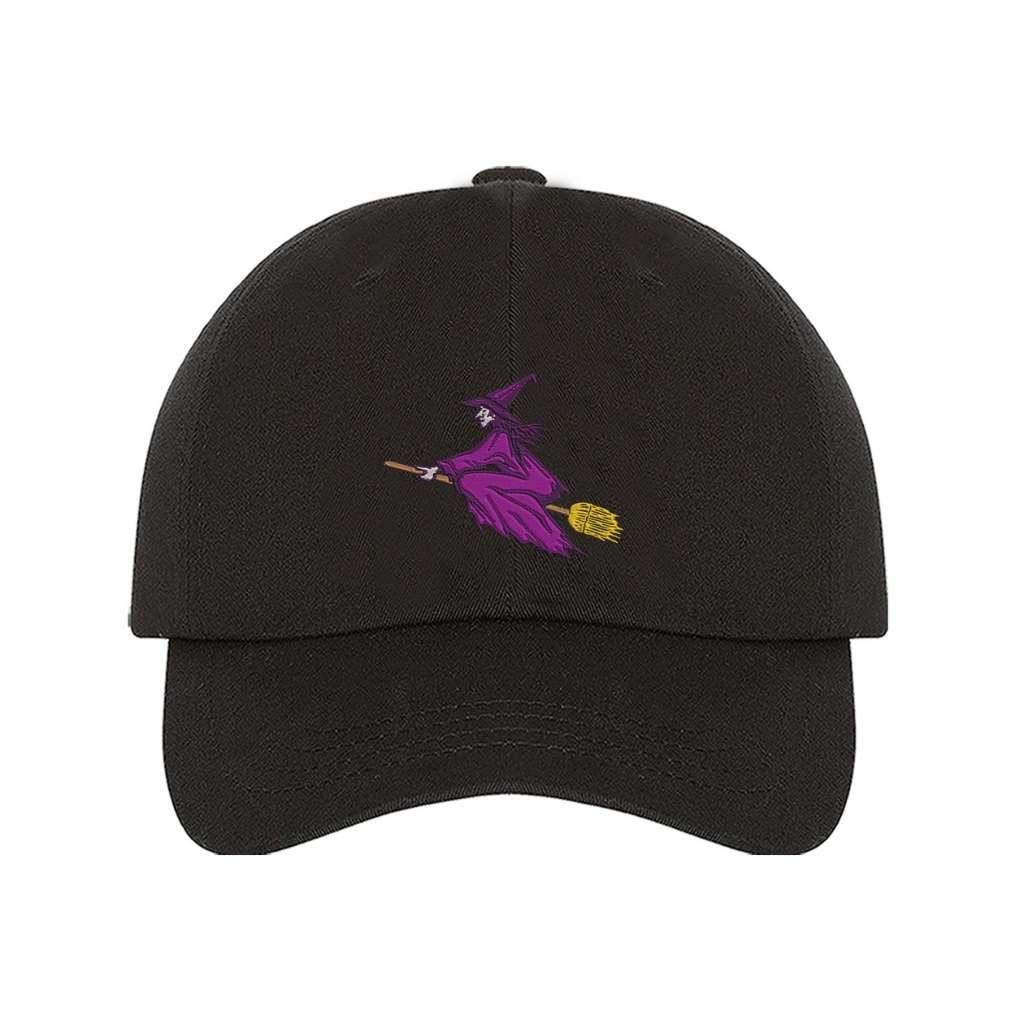 Embroidered witch on black baseball hat -DSY Lifestyle